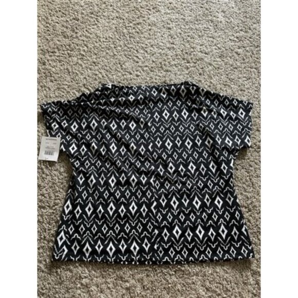 89th Madison Womens Black Bombo Diamonds Size Large Pull Over Top Career Casual - Picture 9 of 10